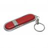 China Key Chain Leather USB Flash Disk, 128MB~64GB Metal Frame Leather USB Flash Drive factory