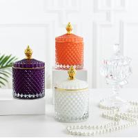 china Candle Jars Decorative with Lid Domed Coloured Glass Luxury Elegant Christmas Weddings ZT0111-5 CN;JIA