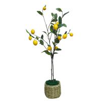 China Lifelike 100cm Artificial Fruit Tree Indoor Potted Lemon Green Yellow Plant factory