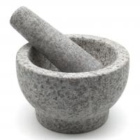 China Granite Stone Mortar And Pestle Set Herb Spice Press Crusher Stone Pound Bowl factory