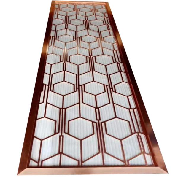 Quality Rose Gold Decorative Metal Wall Dividers SS201 Laser Cut Wall Partitions for sale