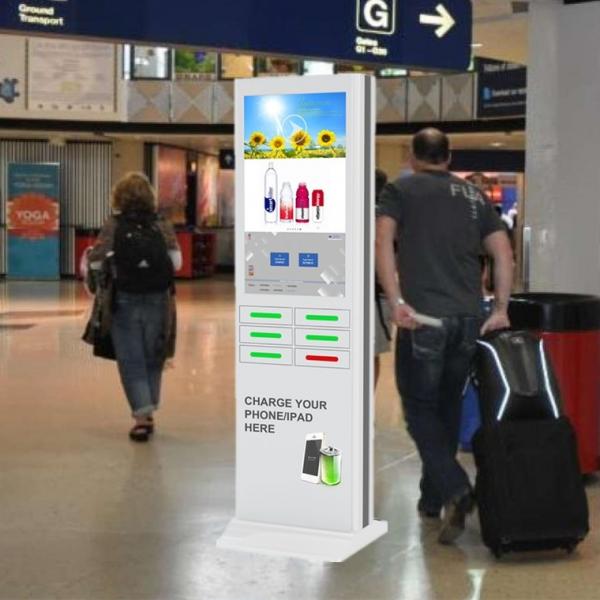 Quality Free Standing Cell Phone Charging Stations And Advertising Kiosk For Public for sale