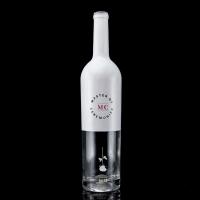China Custom Bottle 750ml White Spray Paint Whisky Vodka Empty Glass Bottle With Cork factory