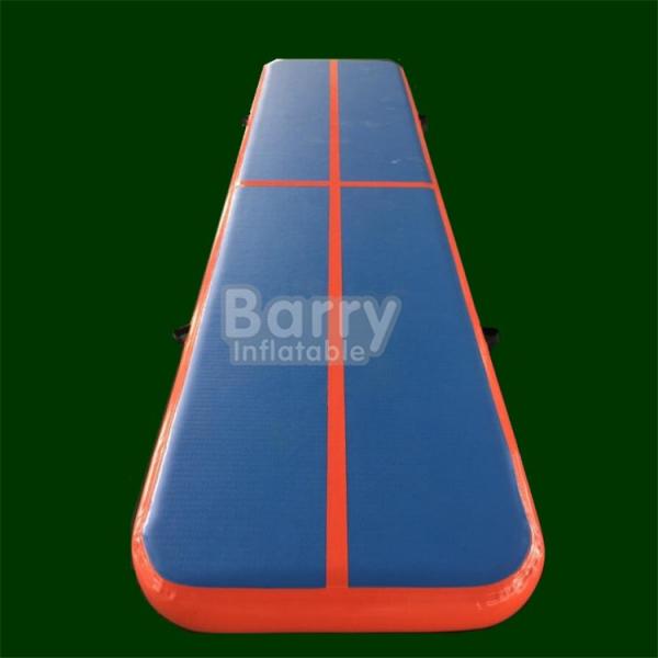 Quality Blow Up Cheerleading Gym 4m Inflatable Air Track Mattress Blue And Orange Color for sale