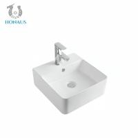 China Small Bathroom Countertop Basin Anti Scratch Ceramic Multi Sizes White factory