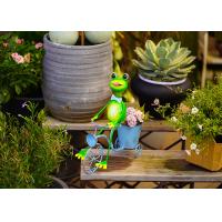 Quality Metal Frog Bicycle Flowerpot Interior Decoration Outdoor Garden Flowerpot for sale