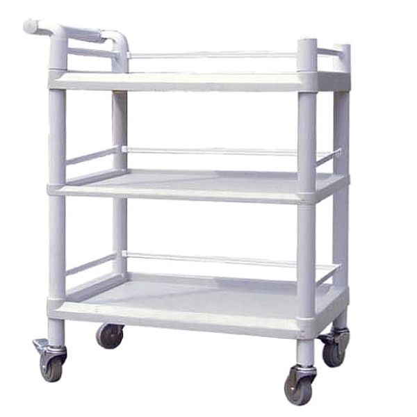Quality Strong Load Bearing Utlity Medical Instrument Trolley 3 Tiers Plastic Trolley for sale