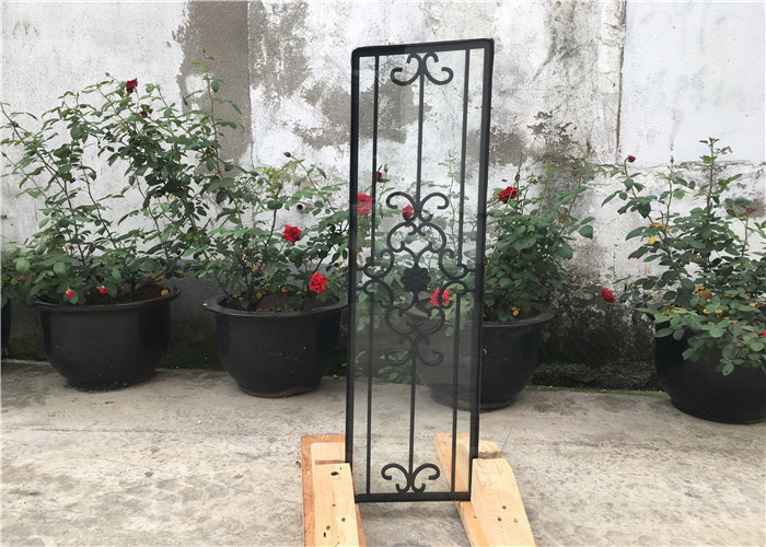 Buy cheap Square Top Eyebrow Wrought Iron Glass Galvanized Steel Anti Rusting from wholesalers