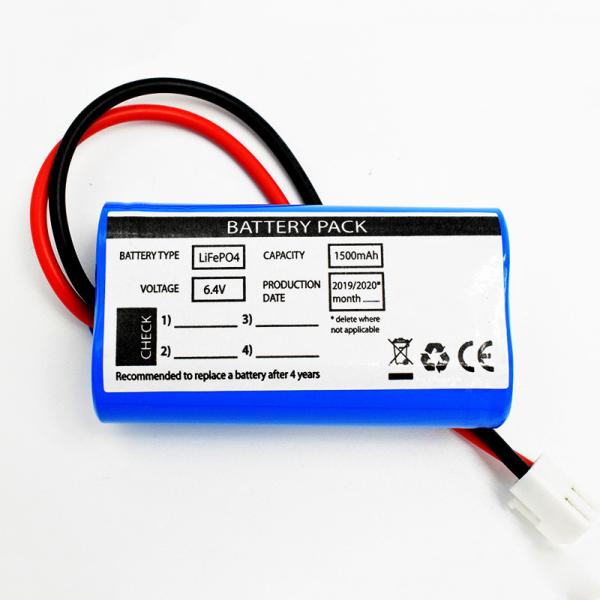 Quality Rechargeable 1500 MAh Battery Pack LiFePO4 6.4V Side By Side Type for sale