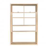 Quality 62 Series Small Apricot UPVC Single Hung Window PVC Vinyl Glass Grill for sale