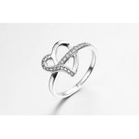 China Heart Shaped 925 Silver CZ Rings 2.38g CZ Eternity Wedding Band for sale