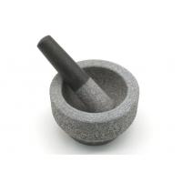 China Classic Granite Handmade Stone Mortar And Pestle Grinder Kitchen Tool Set Unpolished factory
