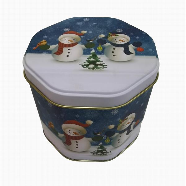Quality Octagon Customized Bulk Christmas Tins Candy Tin Container 0.23mm Thickness for sale