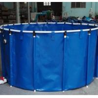 Quality 2M*1M 5000L Tarpaulin Fish Tank / Folding Round Fish Pond For Aquaculture Diy for sale