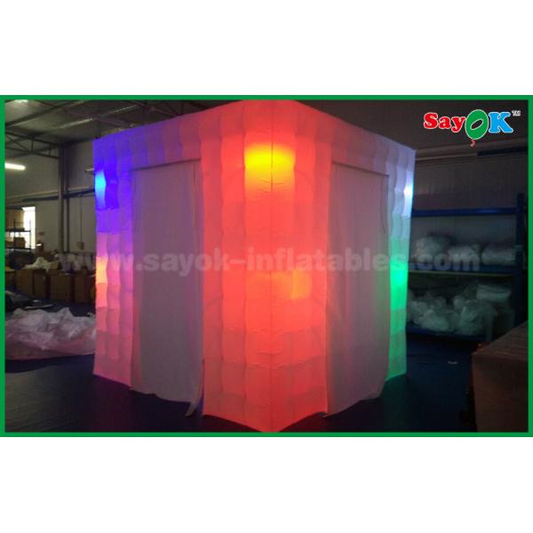 Quality Inflatable Tent Different Color Light Inflatable Photo Booth / Portable Inflatable Cube Photobooth Tent With 2 Doors for sale