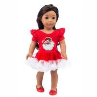 China Wholesale Girls and Doll dress clothing Santa Claus embroidery for 45cm 50cm 60cm Dolls Girl Doll Dress factory