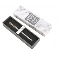 China Grey Board Paper Custom Print Marble Design Packing Ballpoint Pen Gift Box Packaging For Promotion for sale