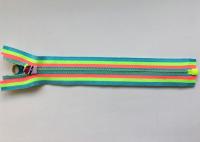 China Rainbow Coloured Cotton Webbing Straps Gradient Teeth Zipper With Original for Garment factory