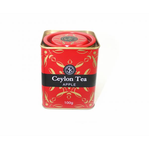 Quality 78x78x93mm Green Square Tin Box , Tea Tin Canister With Plug In Airtighted Lid for sale