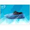 China Blue Color Disposable Shoe Covers PE Round Or Flat Elastic Size 15 X 39 Cm factory