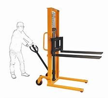 Quality Hydraulic Manual Pallet Stacker Operated 1.6m Lifting Forklift for sale