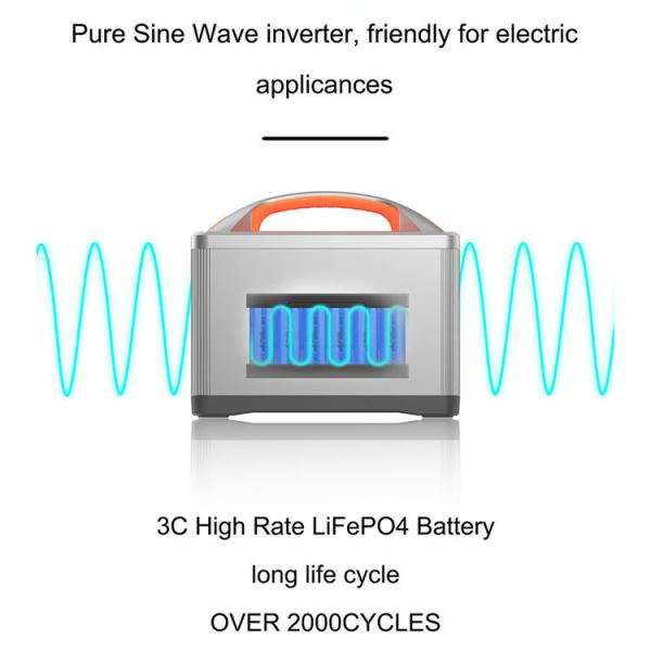 Quality Multifunction Pure Sine Wave Portable Power Station 700W 267*220*170mm for sale