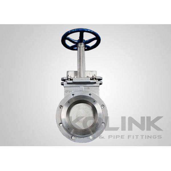 Quality Flanged Knife Gate valve with SS Deflection Cone for Seat Protection for sale