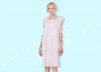 China Round Neck Pure Cotton Sleeveless Nightdress With Lace Trim Pink Small Rose Print factory