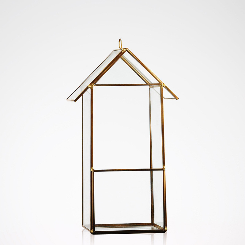 China House Shaped Geometric Succulent Terrarium , Jewelry Holder Air Plant Container factory