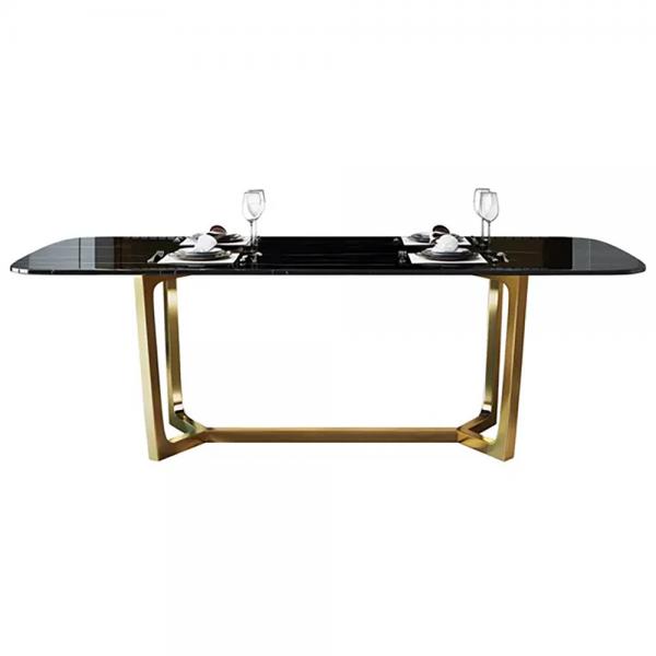 Quality Stainless Steel Rectangular Square Marble Top Dining Table OEM ODM for sale