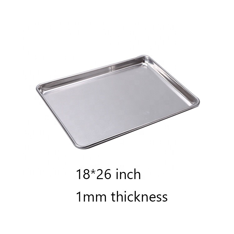 China commercial 26''*18''*1'' 1mm rectangle full size baking tray baking pan full bun pan heavy duty wire-in-the-rim flat baking tray factory