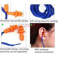 China Soft Silicone Corded Ear Plugs ears Protector Reusable Hearing Protection Noise Reduction Earplugs Earmuff factory