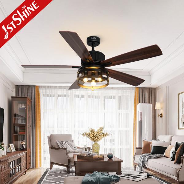 Quality Black 52 Inches Industrial Ceiling Fan AC Motor Indoor Decorative for sale