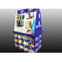 China corrugated display PDQ pallet display stand with hooks and compartments POP displays factory