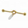 China Fashion body piercing industrial barbell with milky white stone factory