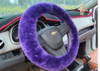 China Real Soft Purple Fur Steering Wheel Cover Comfortable Anti Slip For Hand Sweat factory
