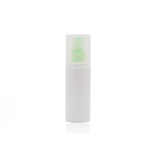 Quality 60ml 100ml Flat Shoulder Overcap Plastic Free Spray Bottle White PET Material for sale