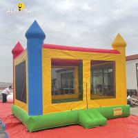 China Jumping Inflatable Bounce House With Air Blower Yellow Blue Green Red factory