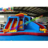 Quality Popular Outdoor Inflatable Water Slides , Inflatable Jumping Slide With Pool for sale