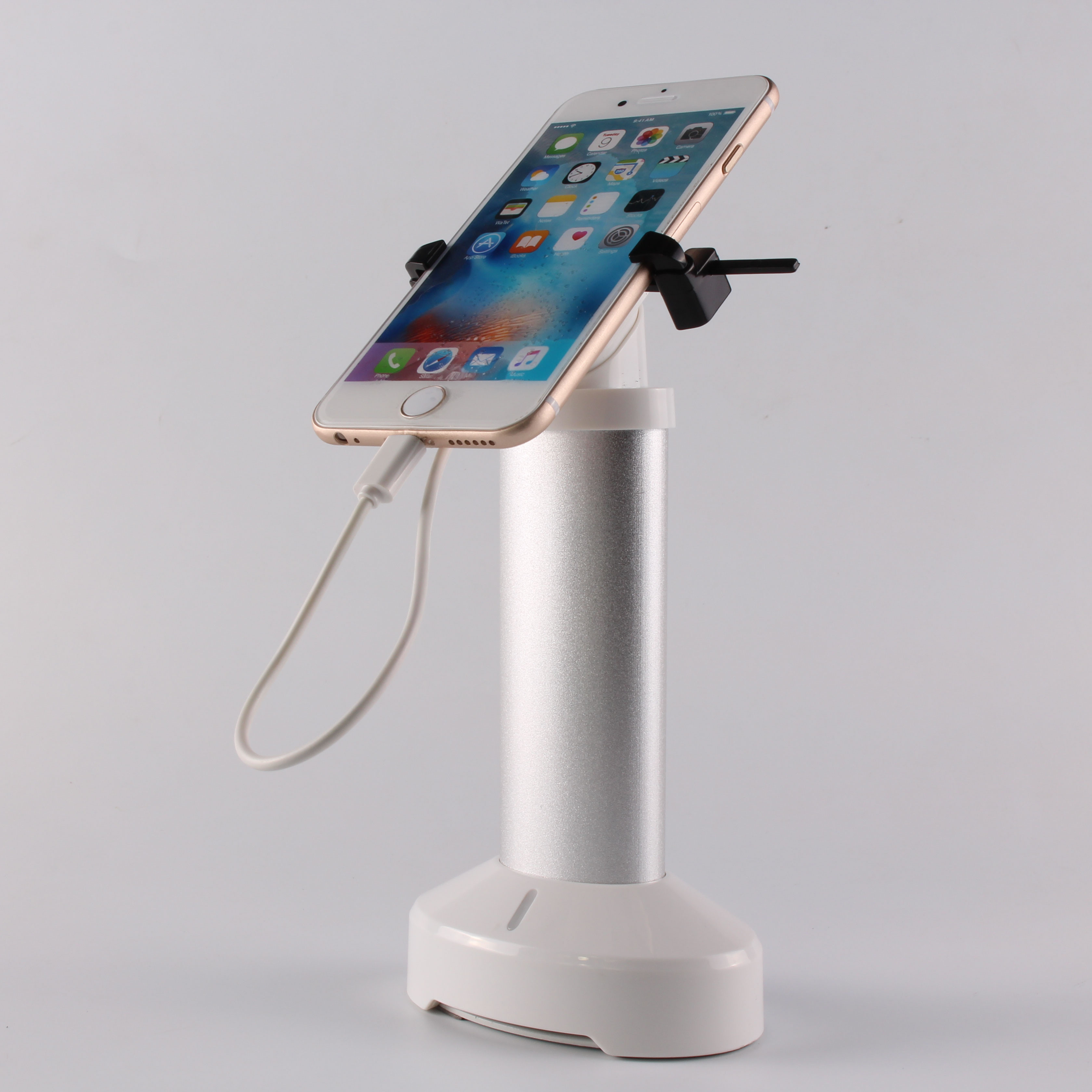 China COMER Mobile phone security display holder with alarm gripper locker stands factory