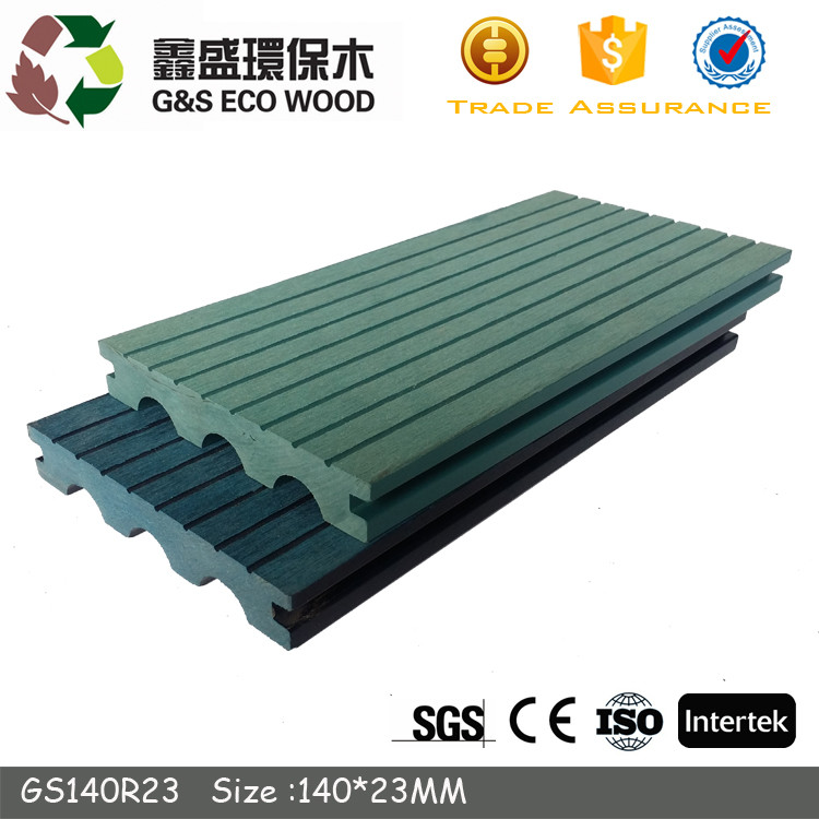 China Olive Green Cracking Prevention Solid Floor Deck Outdoor Anti Slip Wpc Plank Flooring factory