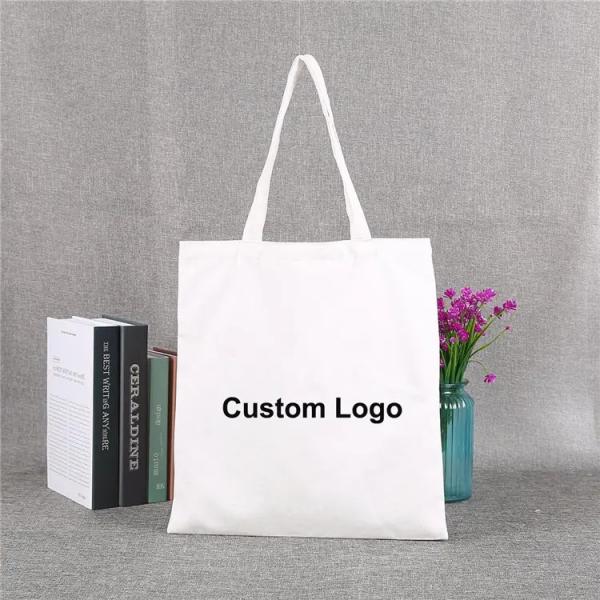 Quality Cotton Canvas Reusable Shopping Bag Totes Plain White Blank for sale