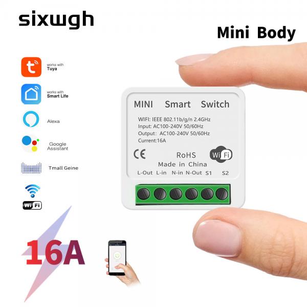 Quality Tuya 16A 10A Wifi Switch Smart Breaker Module Smart Life APP Remote Control Switch Voice Relay Timer for sale