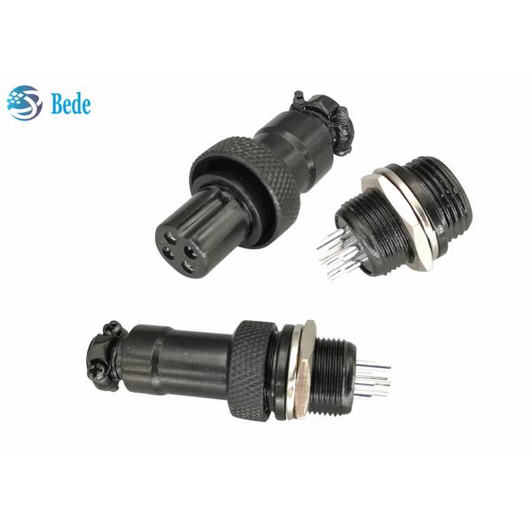 Quality GX 12 Aviation Connector Black Color 5 6 7 Pin M12 Panel Mounting Connectors for sale