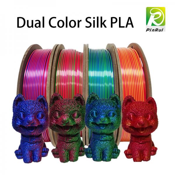 Quality Silk Dual Color Trip Color Filament for FDM 3D Printer pla filament for sale