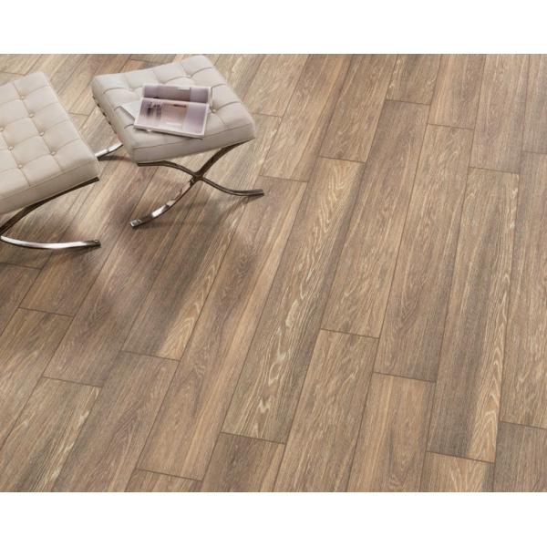 Quality ISO9001 Brown Wenge Wood Porcelain Wall Tile Floor 150x900mm for sale