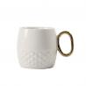 China Funny Pineapple Shape Ceramic Coffee Mugs Porcelain Black White With Gold Handle Plated factory
