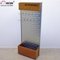 China Customized Free Standing Slatwall Display Stands With Storage In Wood Metal for sale