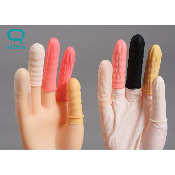 Quality ISO9001 Certificated Rubber Finger Cots , ESD Finger Cots 0.09mm Thickness for sale