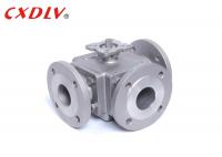 China Small Full Port 3 Way Flanged Ball Valve Square Body with Mounting Pad factory